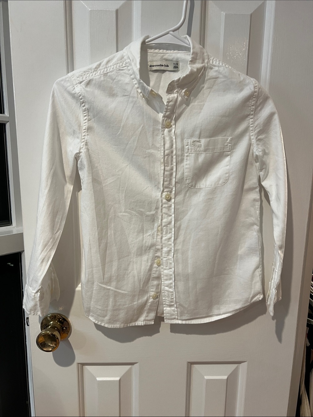 abercrombie kids White Long-Sleeve Button-Down Shirt